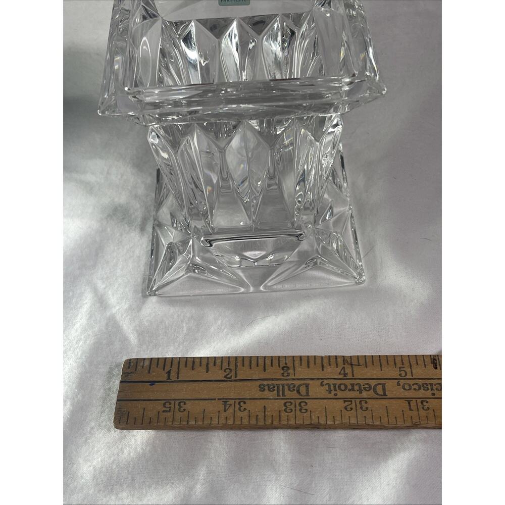 Party Lite~ Quad Prism Small Pedestal 5" Candle Holder 24% Lead Crystal - Picture 7 of 7